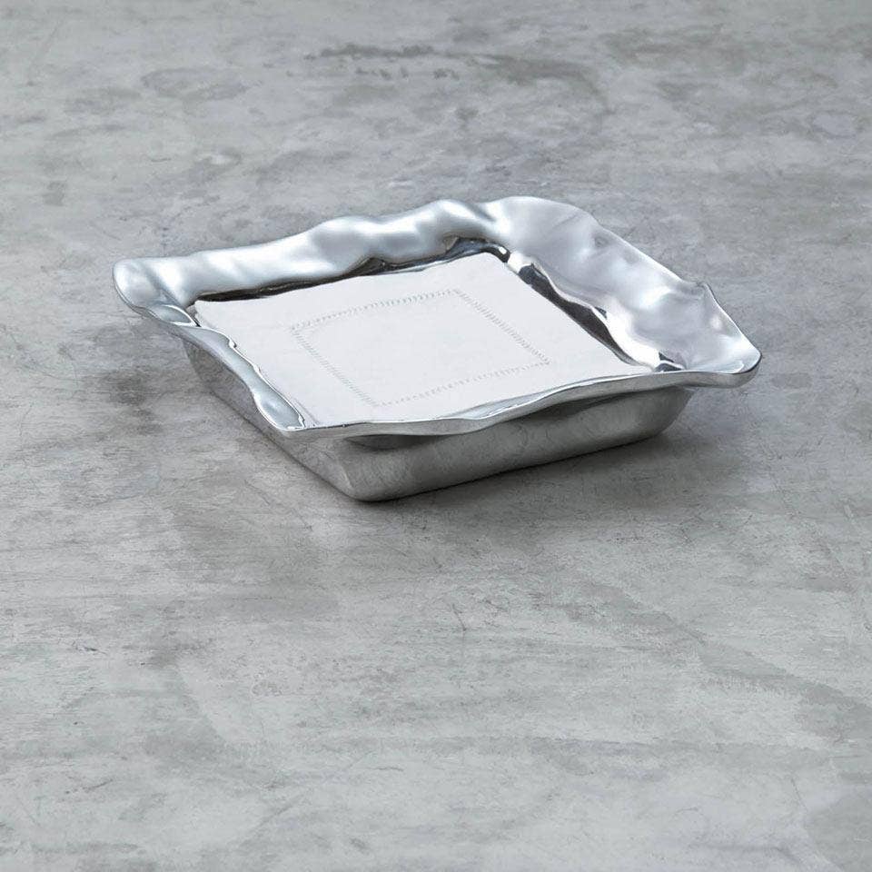 Fennco Styles - Wholesale Dinner & cloth napkin - White Classic Hemstitch Linen Blend 6-Inch Napkin Coaster2