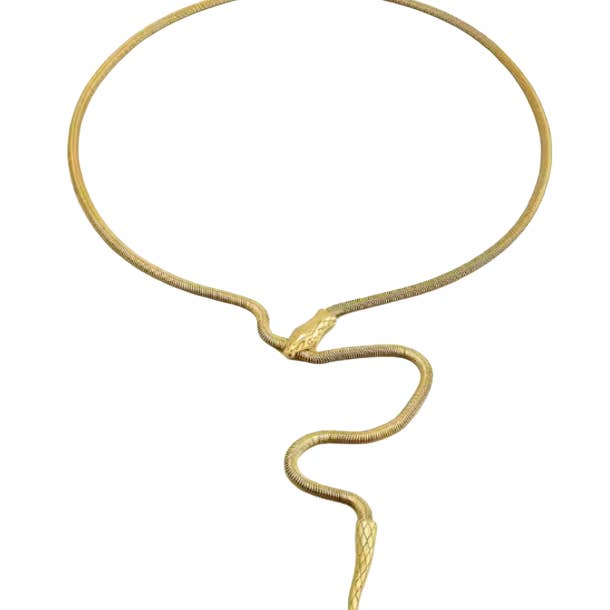 Serpentine Lariat - PVD-guldhalsband - Vattentät för wholesale av HoopLa