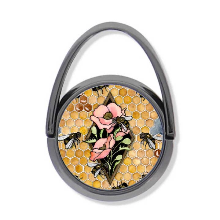 "Bee Repetition" Ring Style Phone Grip & Stand for wholesale by PinkPolish Design