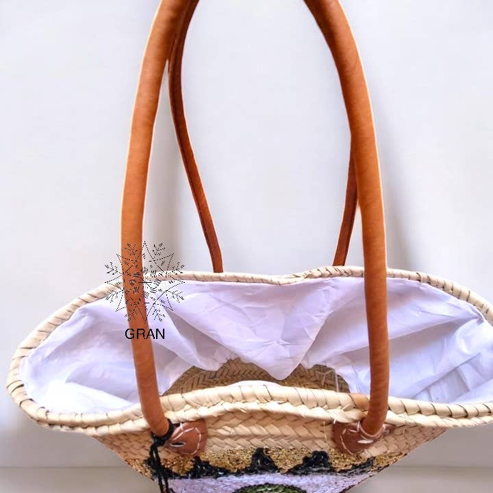 Gran Wholesale – wholesale Basket – Handmade Sequin Tote Bag - Evil Eye Motif - French Basket2