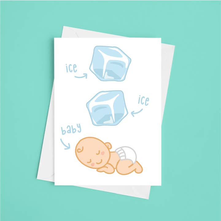 Ice Ice Baby - 5x7 Baby Card for wholesale by Laura Lonsdale