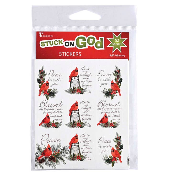 Sticker Sheets Cardinal On Holly Square for wholesale by Dicksons