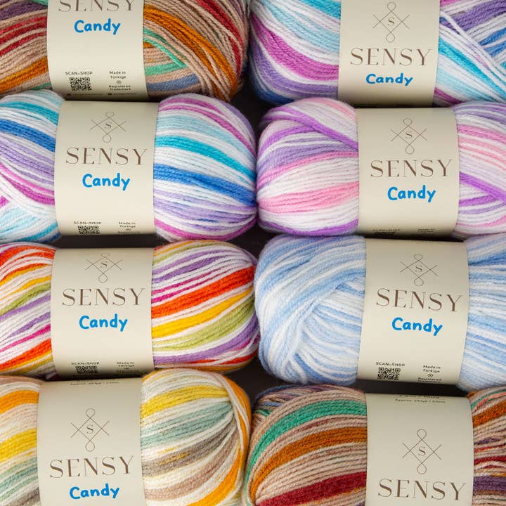 Sensy - Wholesale Yarn - Sensy Candy Yarn, 3.5 oz, 251 Yards, Gauge 3 Light25
