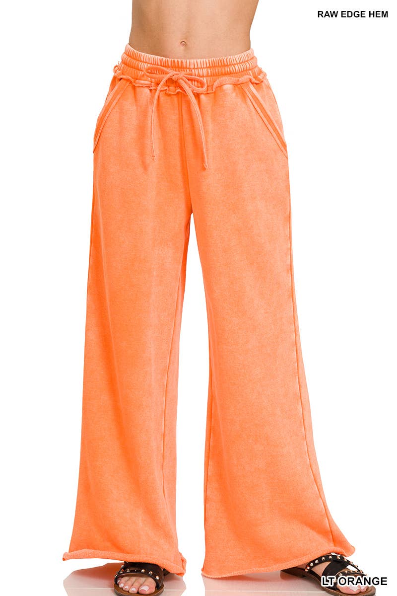 42POPS – Calças - Mulher por atacado – ,,..._ 0812 Calças de Fato de Treino em Felpa Acid Wash Com Bolsos SI-2683221