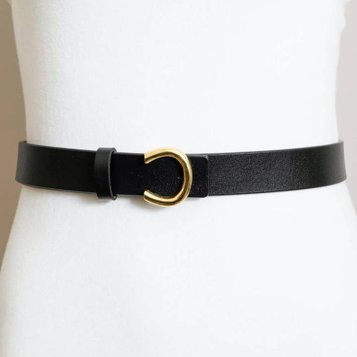 Leto Accessories - Wholesale Belt - Women's - Minimalist Gold Horseshoe Belt - Top Seller