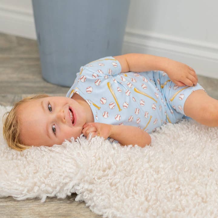 Klassisches Baseball-Sommer-Pyjama-Set für den Großhandel von Sweet Bamboo