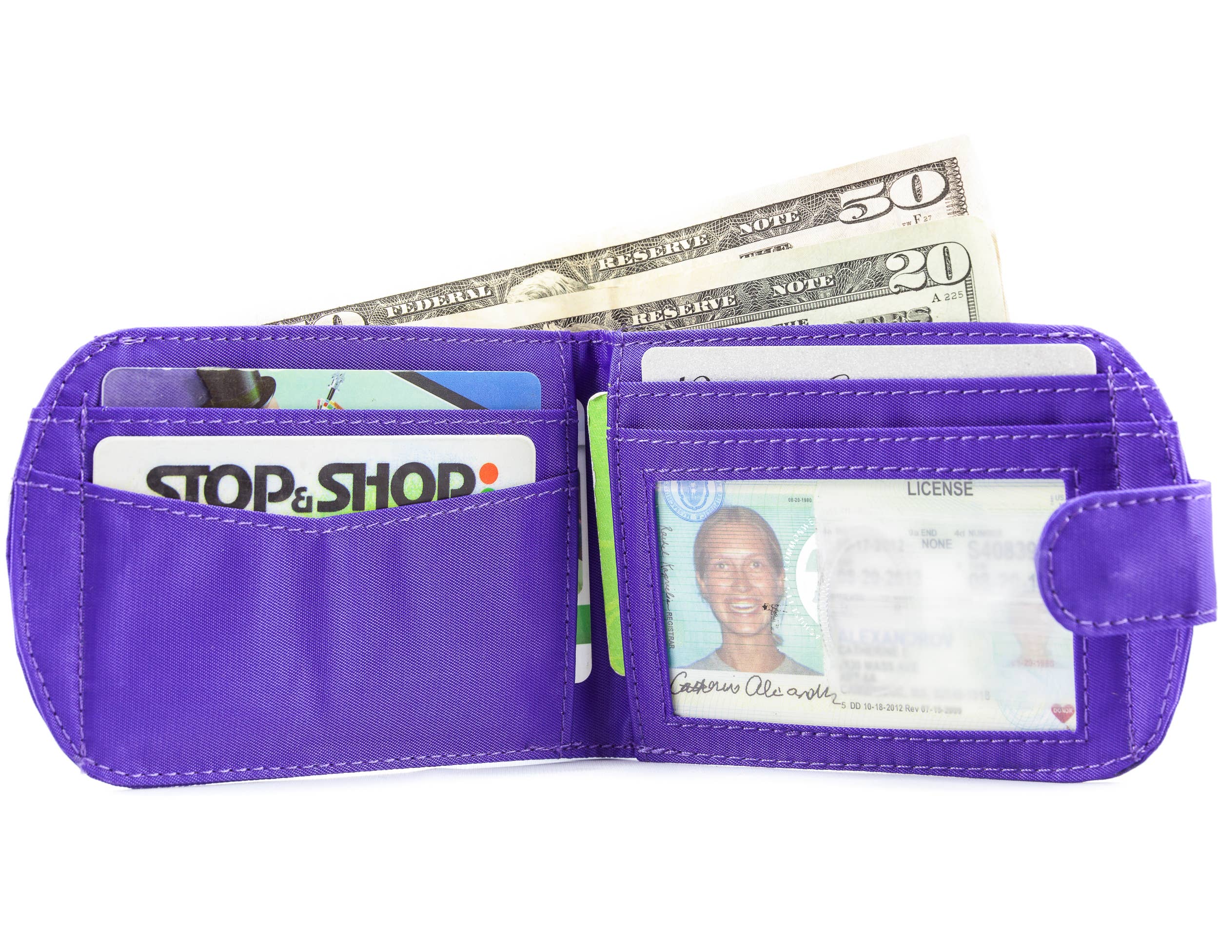 Big Skinny Wallets - Wholesale Wallet - Unisex - RFID Blocking Taxicat Bifold Wallet - Purple6
