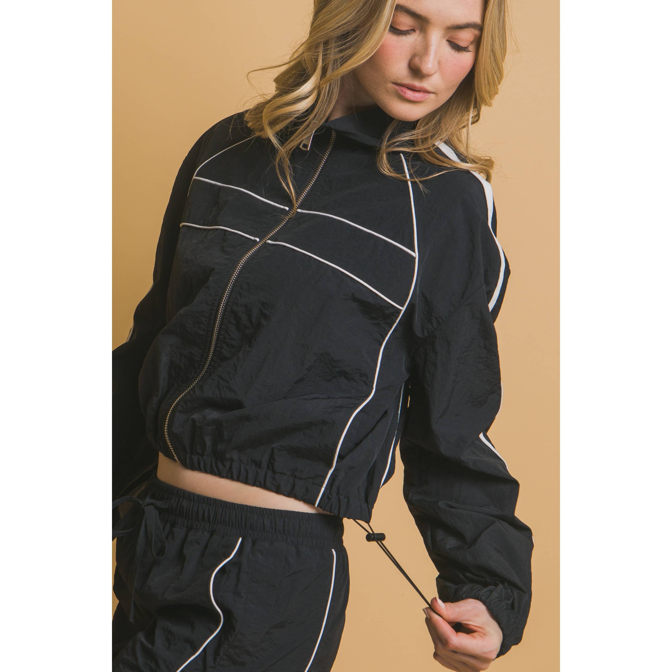Paperdoll - Wholesale Jacket - Women's - Side Striped Windbreaker Jacket1