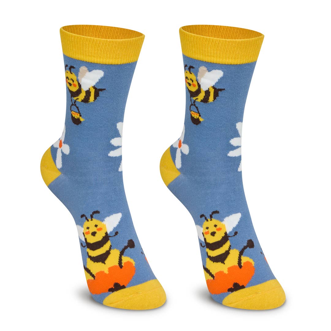 KYLIE CRAZY - Vente Chaussettes – enfant - Chaussettes en coton pour garçons, durables et amusantes, motif abeille2