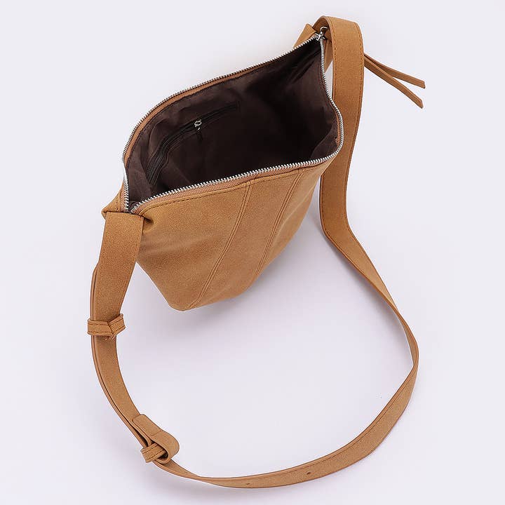 3AM BY H&D ACCESSORIES - Wholesale Crossbody Bag - Women's - Faux Suede Croissant Bag4