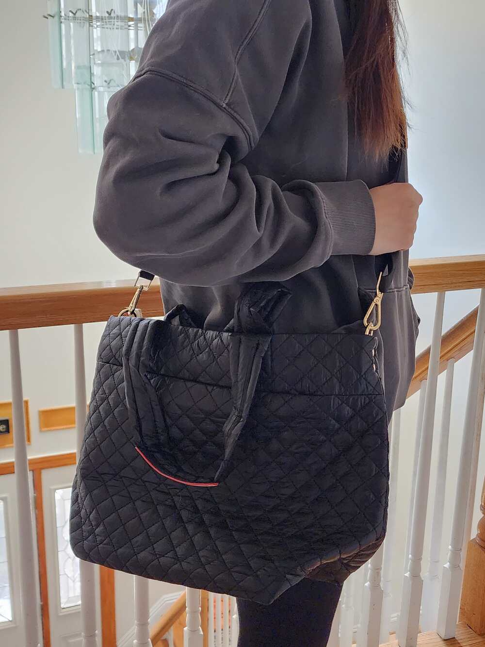 Hatzzi - Wholesale Tote Bag - Women's - Large Nylon Quilted Puffer Top Zip Tote3