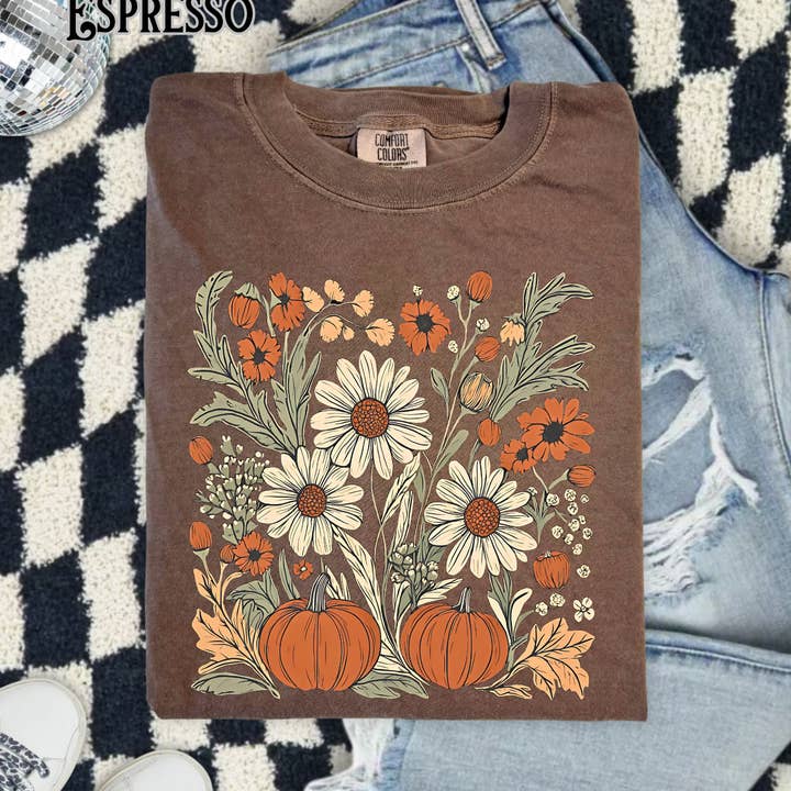 Höstblommor / Bekväm färggrafisk t-shirt för wholesale av TOP T