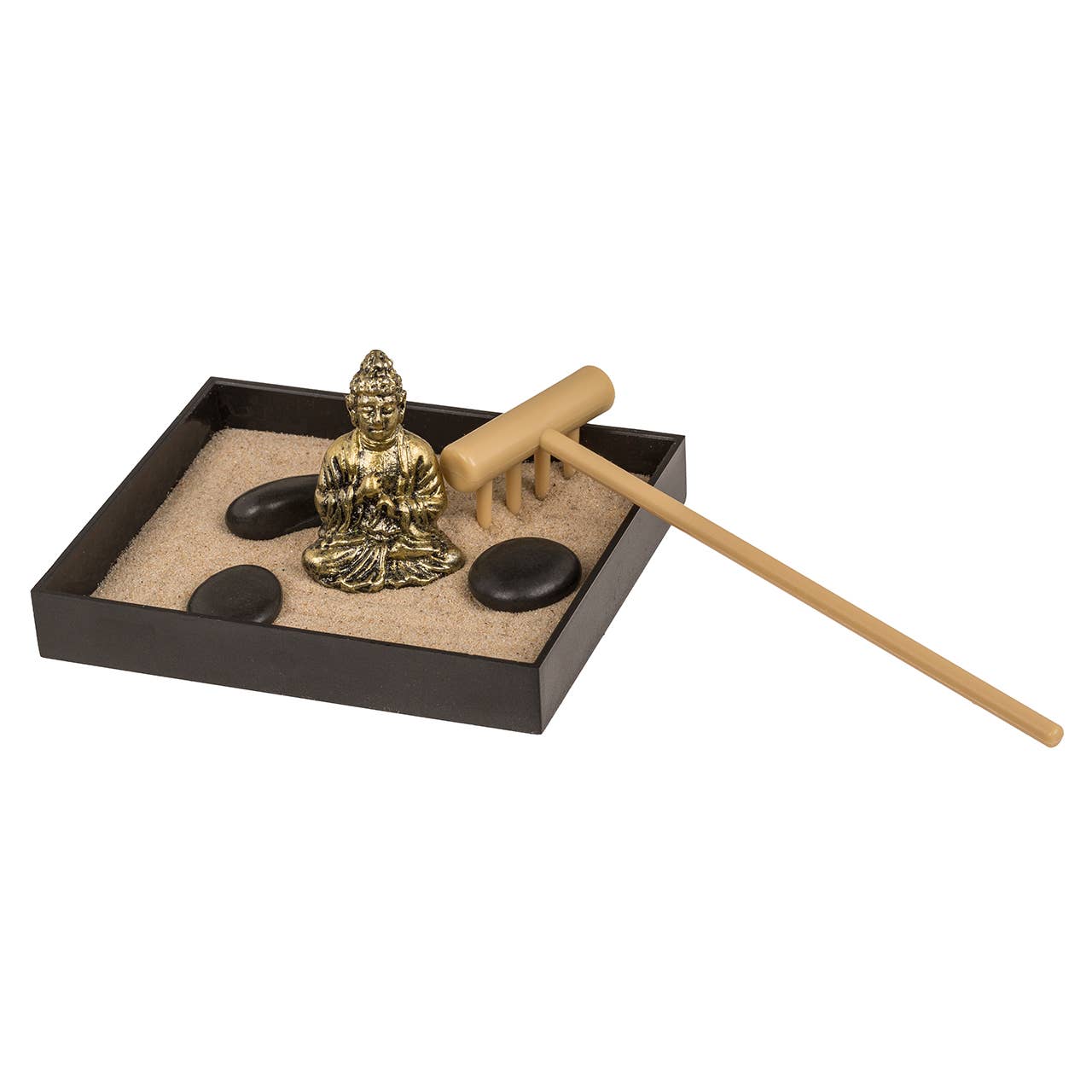 Wurm - Wholesale Gag Gift/Novelty Gift - Mini Zen Garden Set, plastic tray in 9x7.5cm, with Buddha figure, stones, sand, and plastic rake, 12 pieces in display7