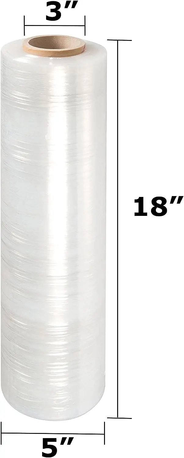 IPACKNOW INC - Wholesale Cellophane Bag - Hand Stretch Film Plastic Wrap 18" x 1000' 80 Gauge - 4Roll3