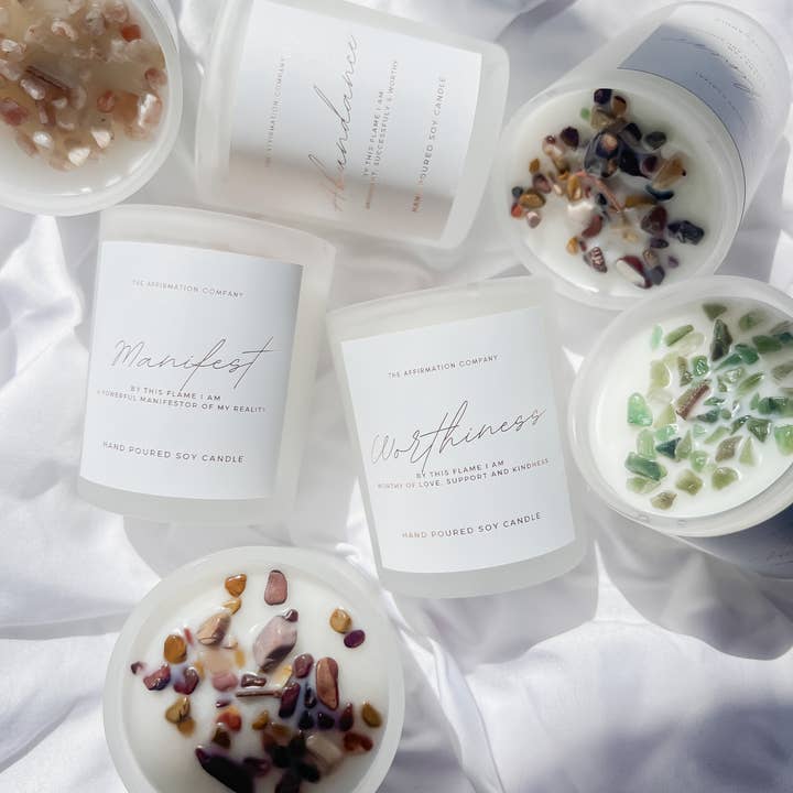 House Of Intention - Wholesale Jar/filled candle - WORTHINESS – Crystal Infused Candle (Mini)5