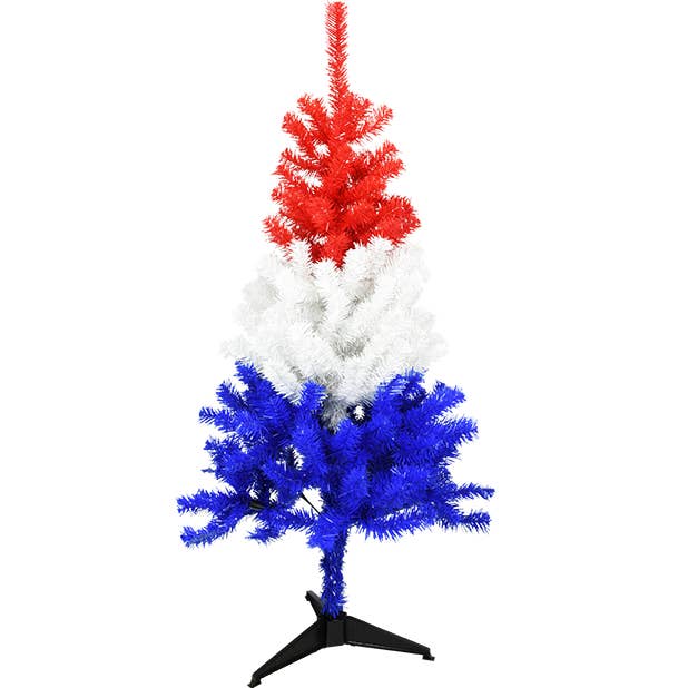 Arbre de Noël patriotique rouge, blanc et bleu de 1,20 mètre de haut pour la vente par Tree Buddees