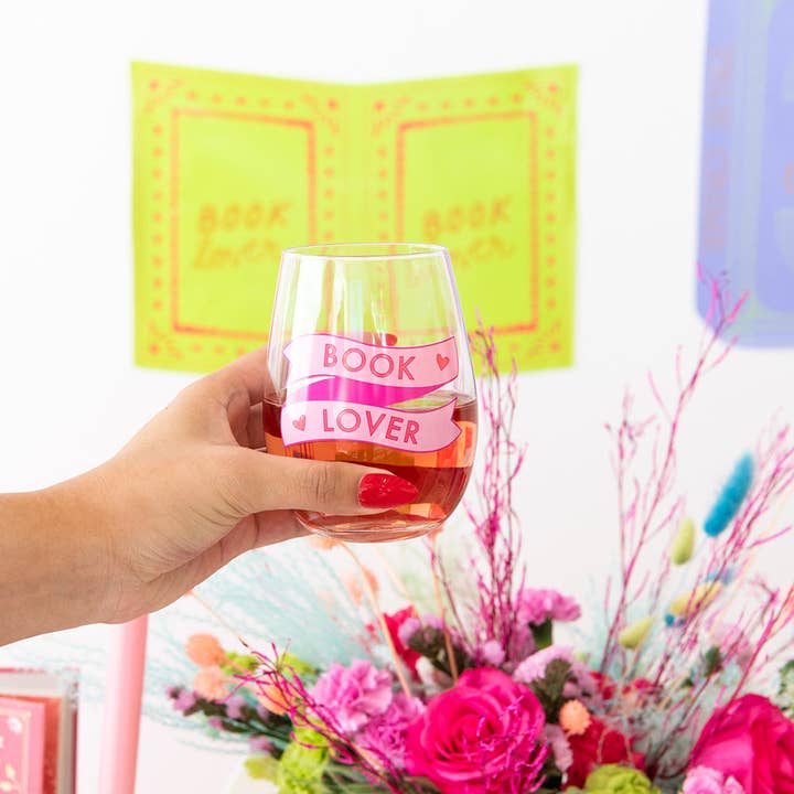 Jollity & Co. + Daydream Society - Wholesale Wine Glass - Book Club "Book Lover" Wine Glass1