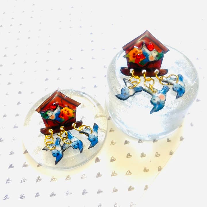 Rosie Rose Parker - Wholesale Dangle Earrings - retro bird house earring cluster earrings for women summer 3