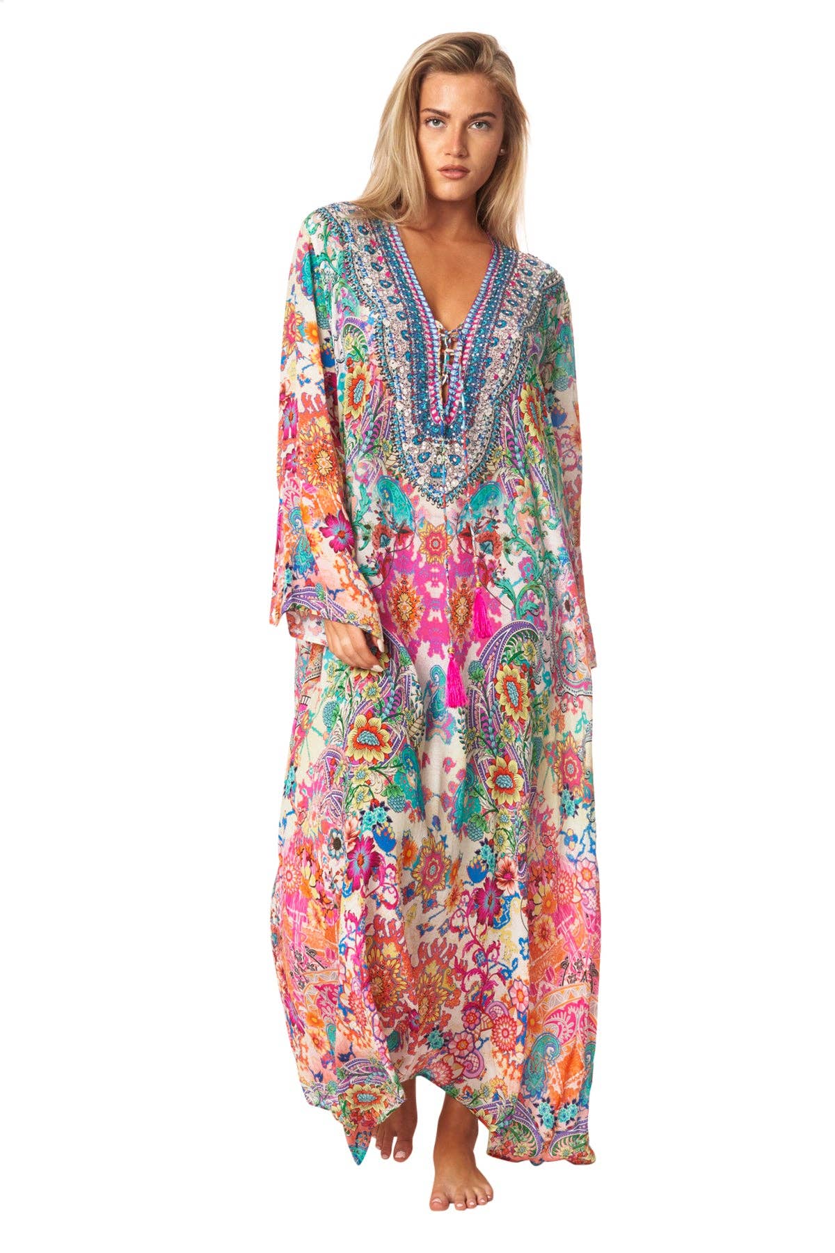 La Moda Clothing - Wholesale Kaftan - Women's - Eden Garden Long Caftan Dress2
