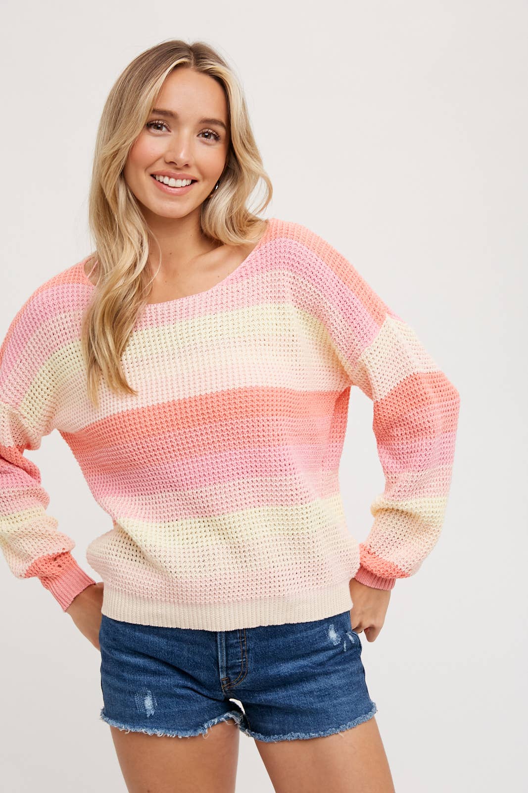 Bluivy – wholesale Knitted jumper – Women′s – COLOR BLOCK PASTEL KNIT SWEATER PULLOVER5