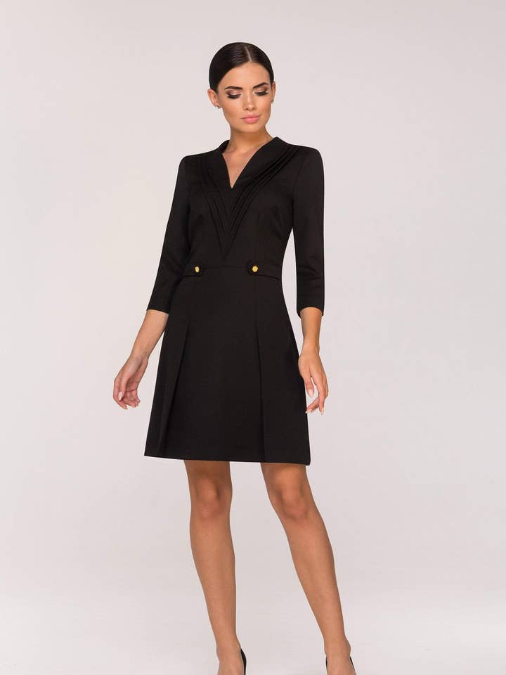 Black a-line mini dress for wholesale by TAVROVSKA