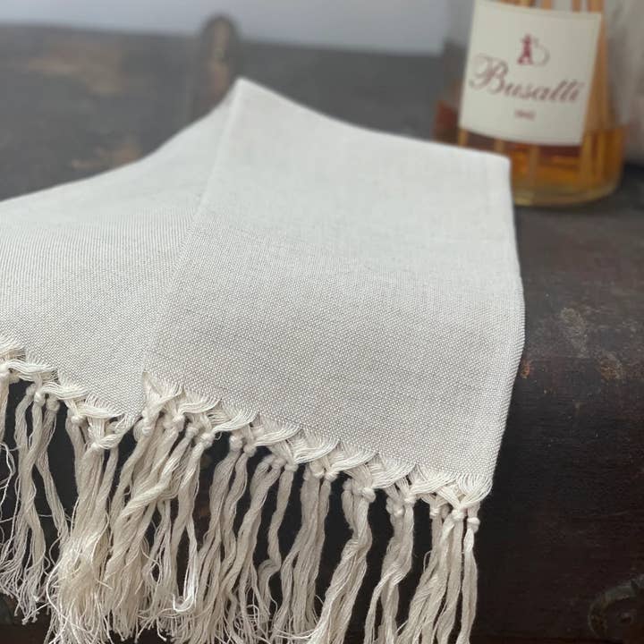 BUSATTI - Wholesale Tea Towel - Towel color Zodiaco 320 with artisianal fringe1