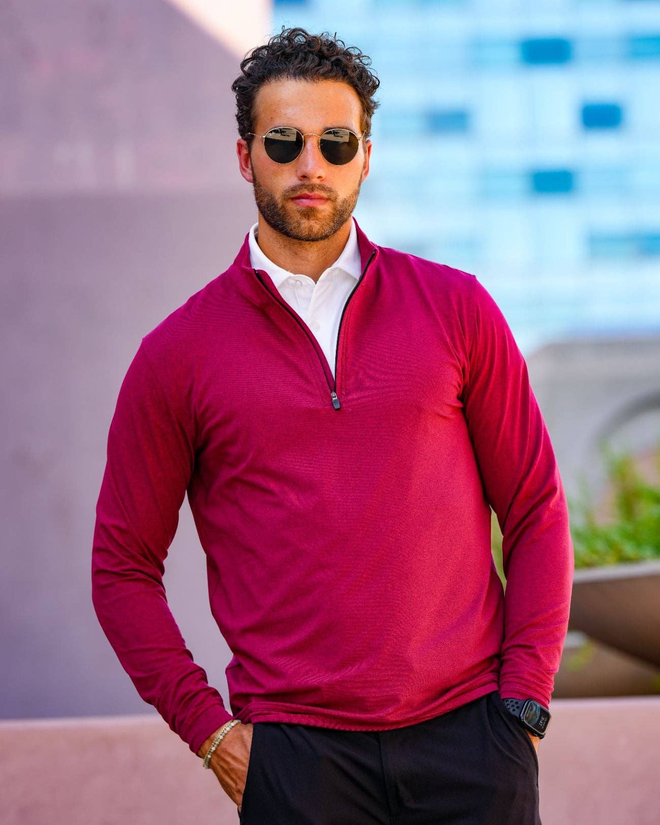 USA Palm – Polo - Homem por atacado – Fecho de 1/4 Mesclado2