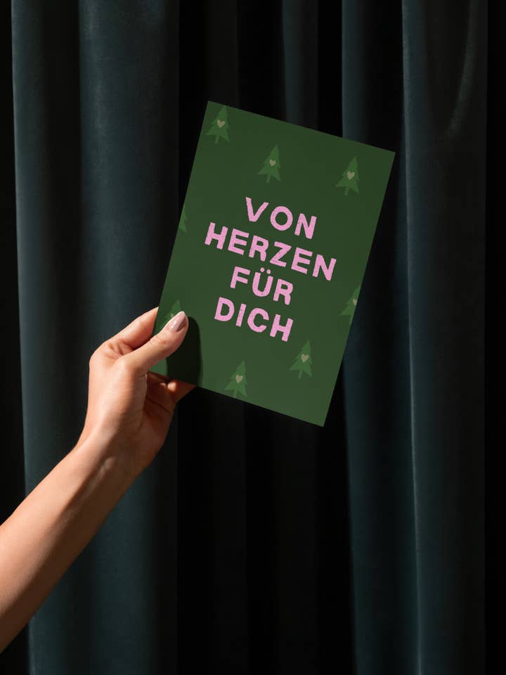 X-Mas postcard "From the heart for you" for wholesale by hellopinlin