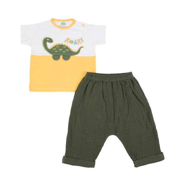 16481 - T-shirt + muslin pants - SS 25 for wholesale by FS Baby