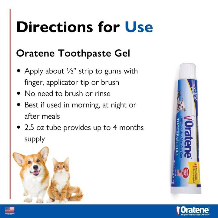 Pet Palette Distribution - Wholesale Pet Toothpaste - Dog - Zymox Oratene Brushless Toothpaste Gel 2.5oz