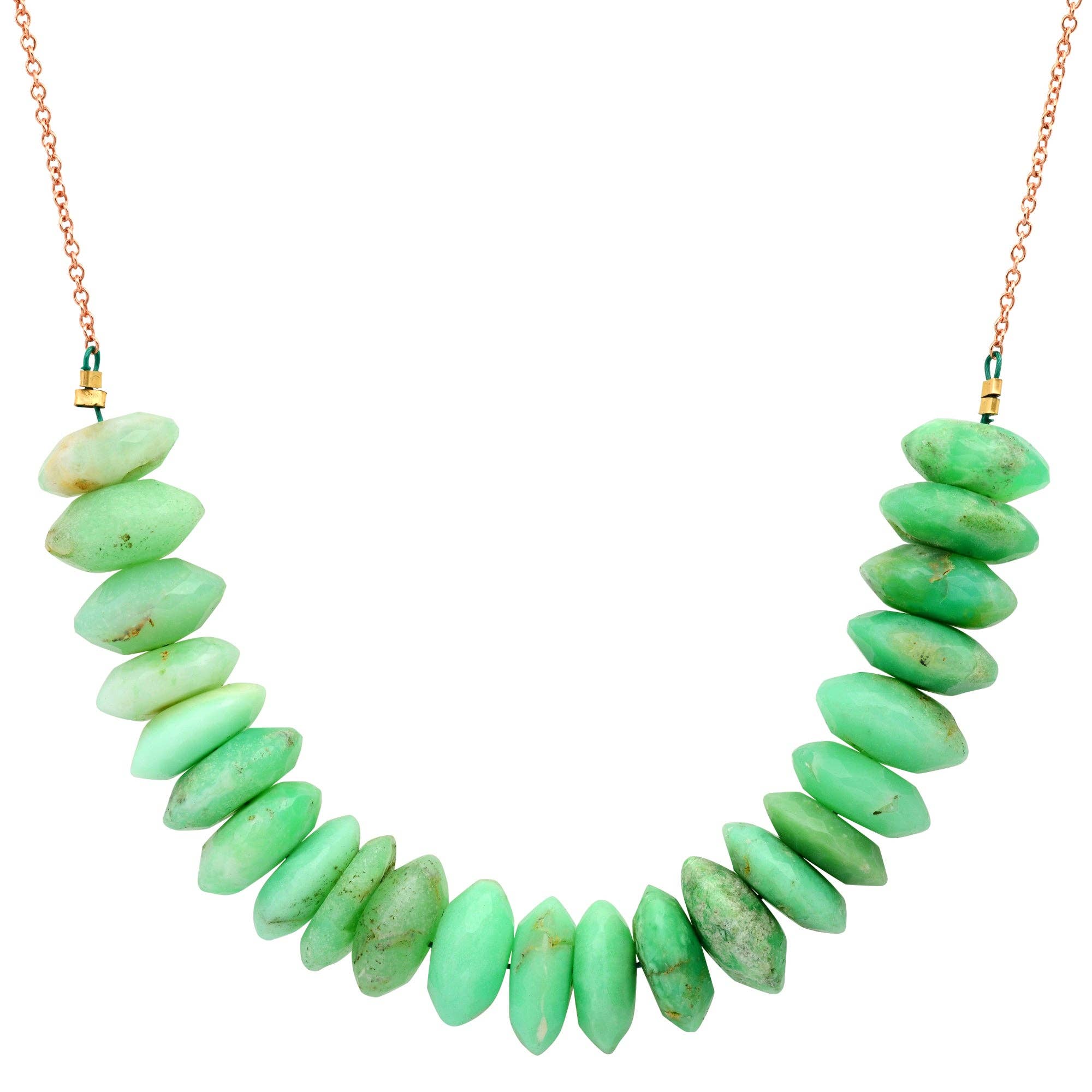 Carly Waters Designs - Wholesale Beaded/Pearl Necklace - Chrysoprase Slice Necklace5
