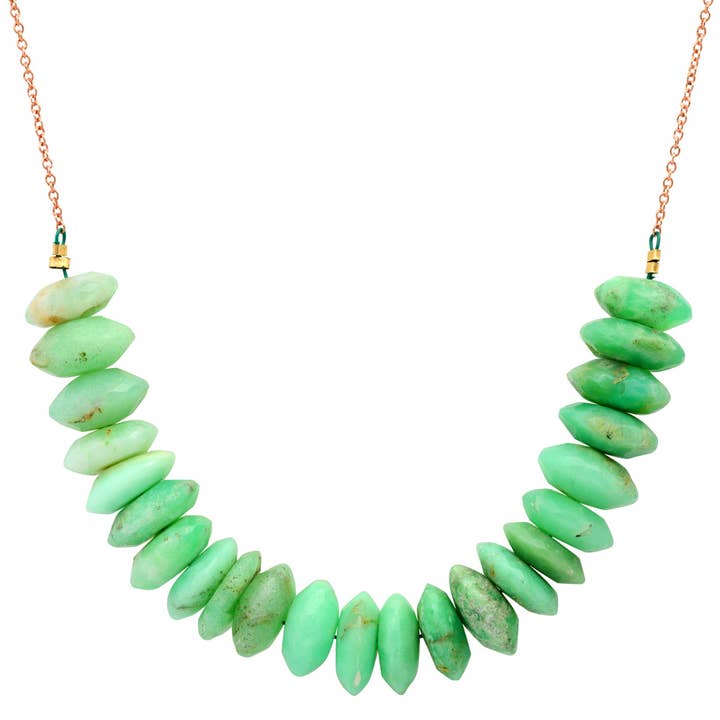 Carly Waters Designs - Wholesale Beaded/Pearl Necklace - Chrysoprase Slice Necklace5