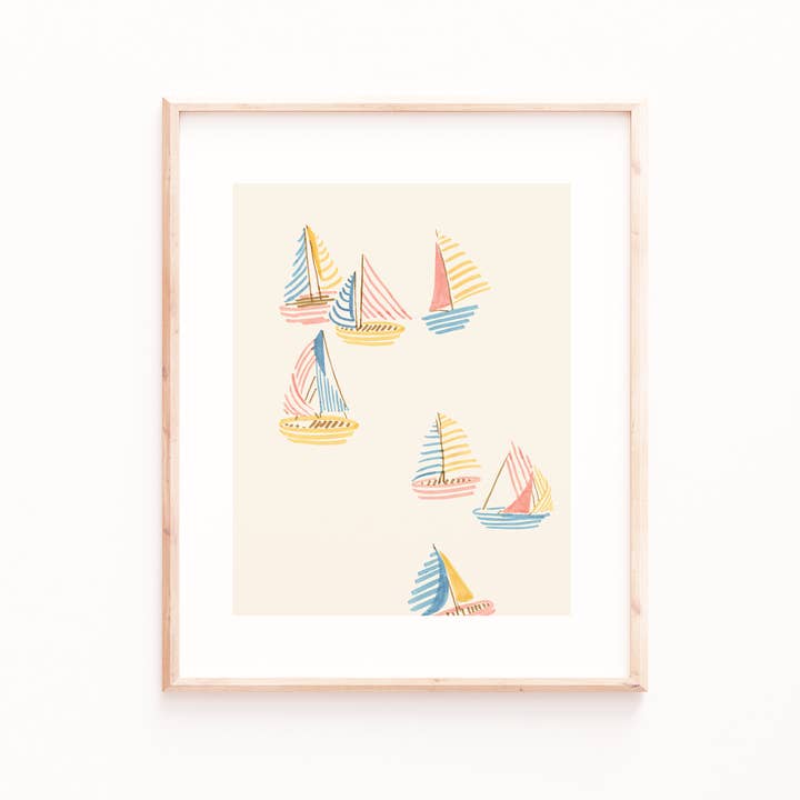 Lámina de arte Veleros a rayas para venta al por mayor de Sabina Fenn
