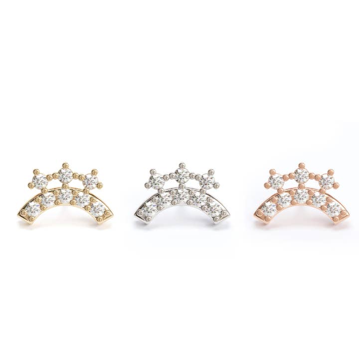 Extrémité incurvée sans fil en or 14 carats et diamant pour la vente par Umanative Design