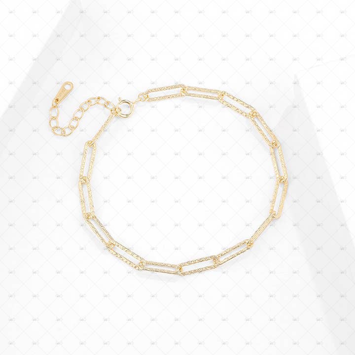 Yellow Gold S925 Silver Simple Chain Adjustable Necklace for wholesale on Faire