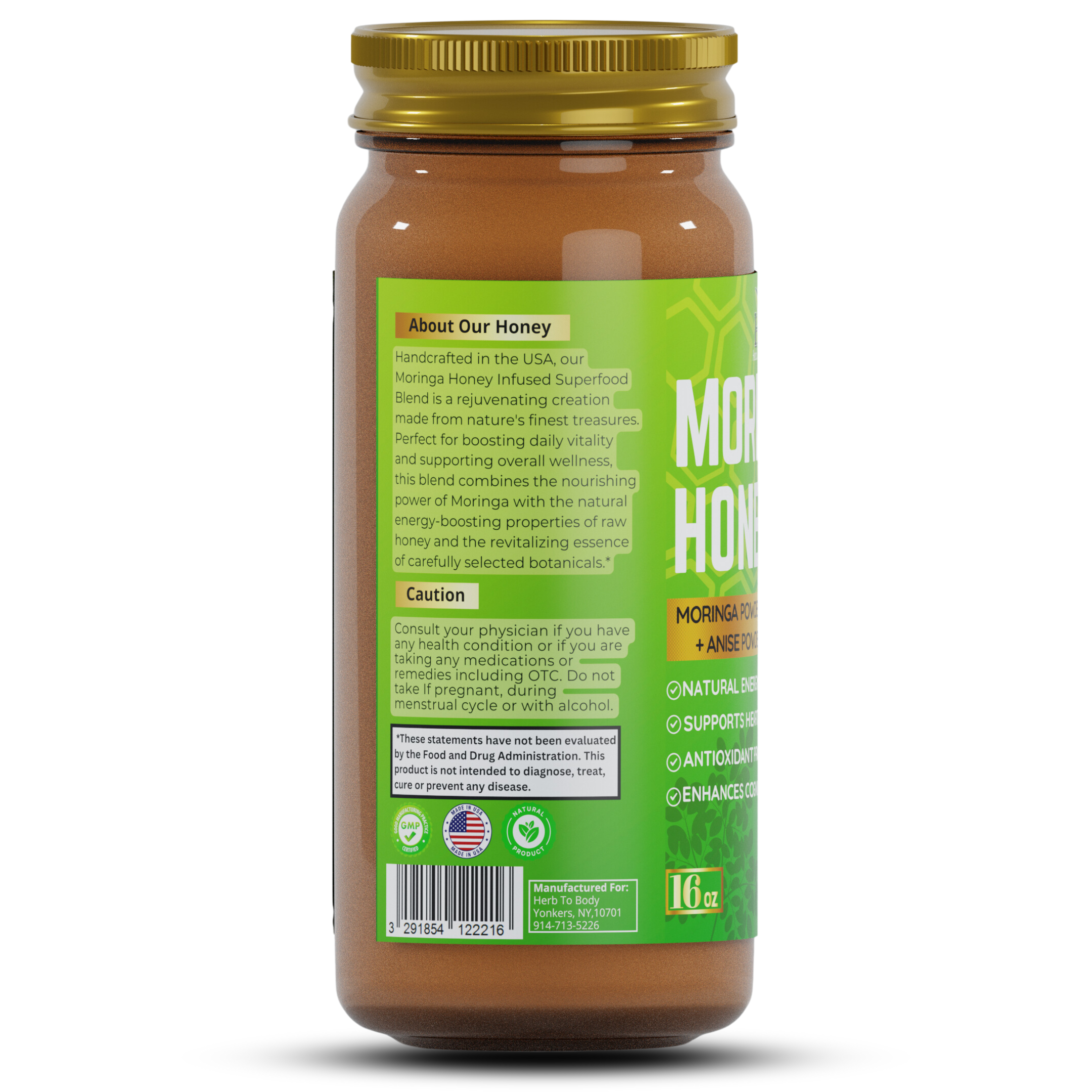 Herb To Body - Wholesale Honey - Moringa Honey 16oz2