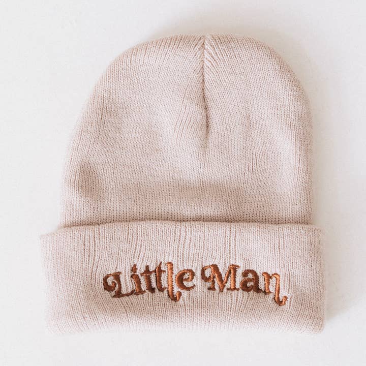 HAHA MAMA Clothing - Vente Chapeau – enfant - Chapeaux en tricot assortis - Petit homme - Beige0