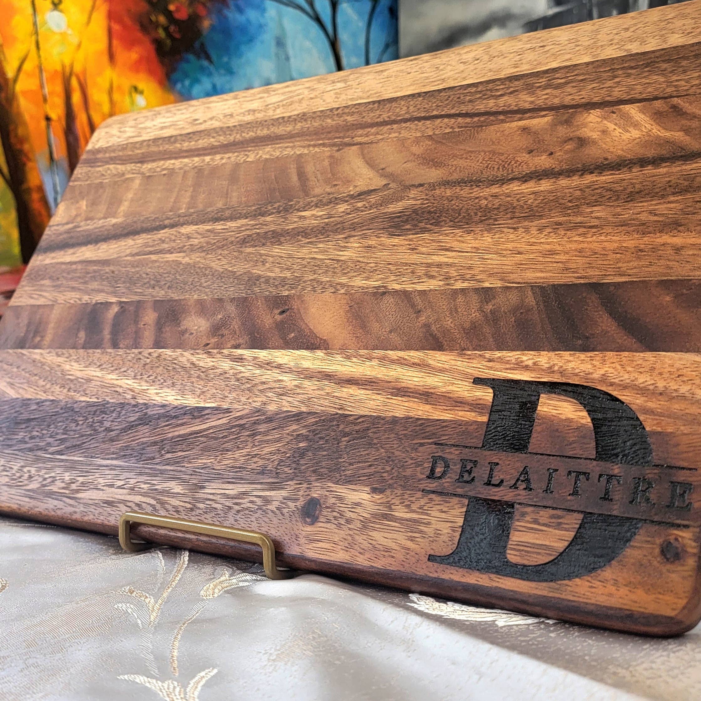 Karmic Creations - Vente Planche à découper - Planche à découper en noyer. Bloc de découpe de cuisine.9