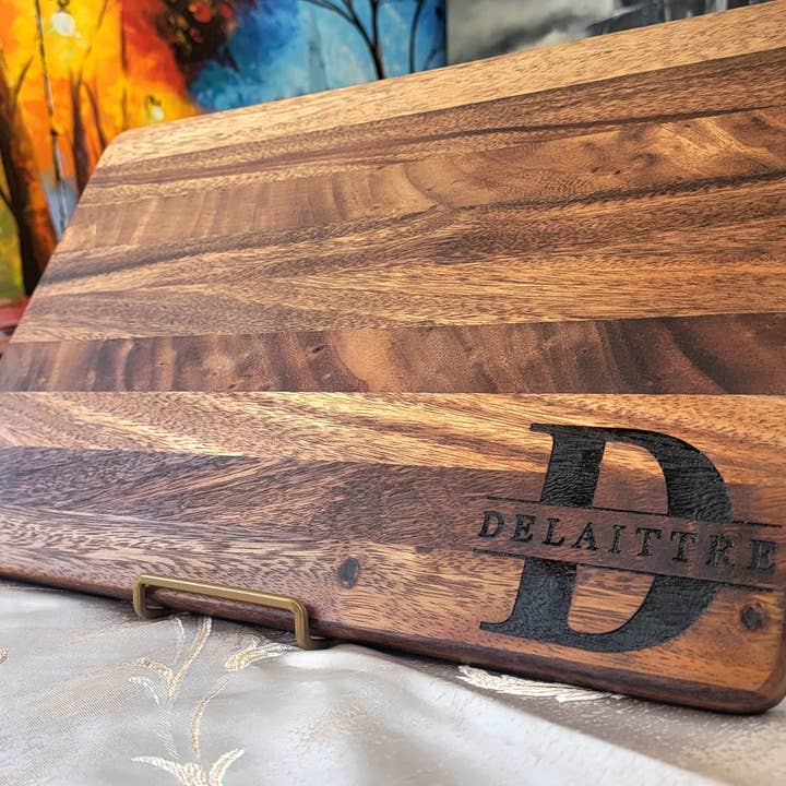 Karmic Creations - Vente Planche à découper - Planche à découper en noyer. Bloc de découpe de cuisine.9