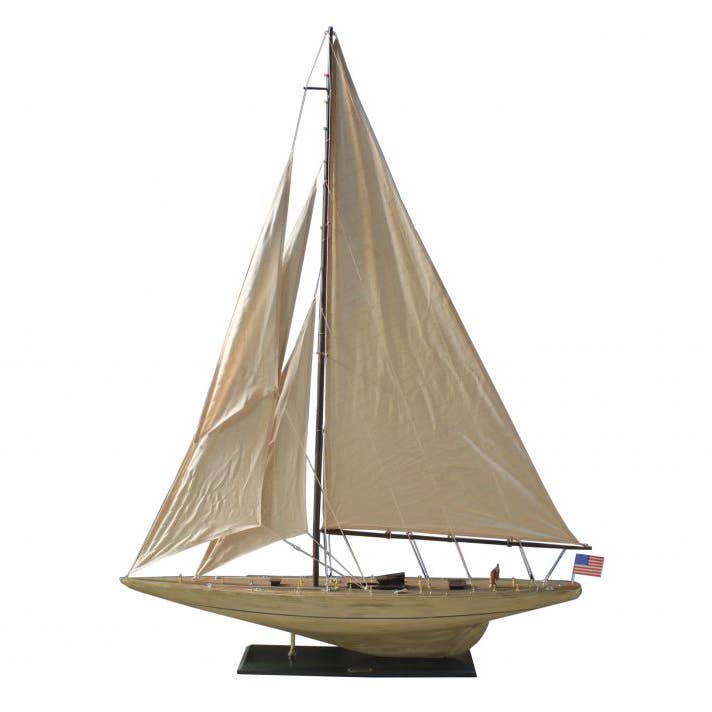 Rustiek Intrepid Model Zeilboot Decoratie 60" voor wholesale door Hampton Nautical