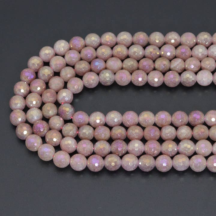 Mystic Strawberry Quartz Round Faceted Beads, Sku#U2214 for wholesale by BestBeads&Beyond