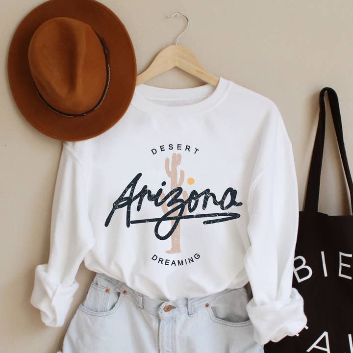 PNSS-Y4383 Desert Arizona Dreaming letter Printed Sweatshirt for wholesale by PINK NABI