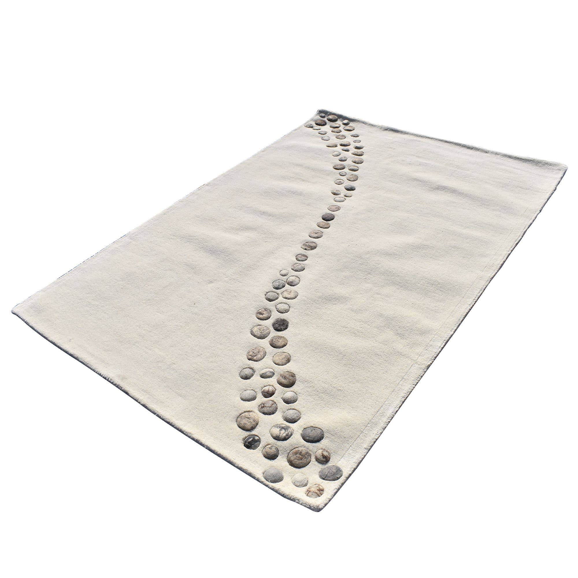 beige NOSTRAL handgetuft wollen vloerkleed voor woonkamer voor groothandel op Faire4