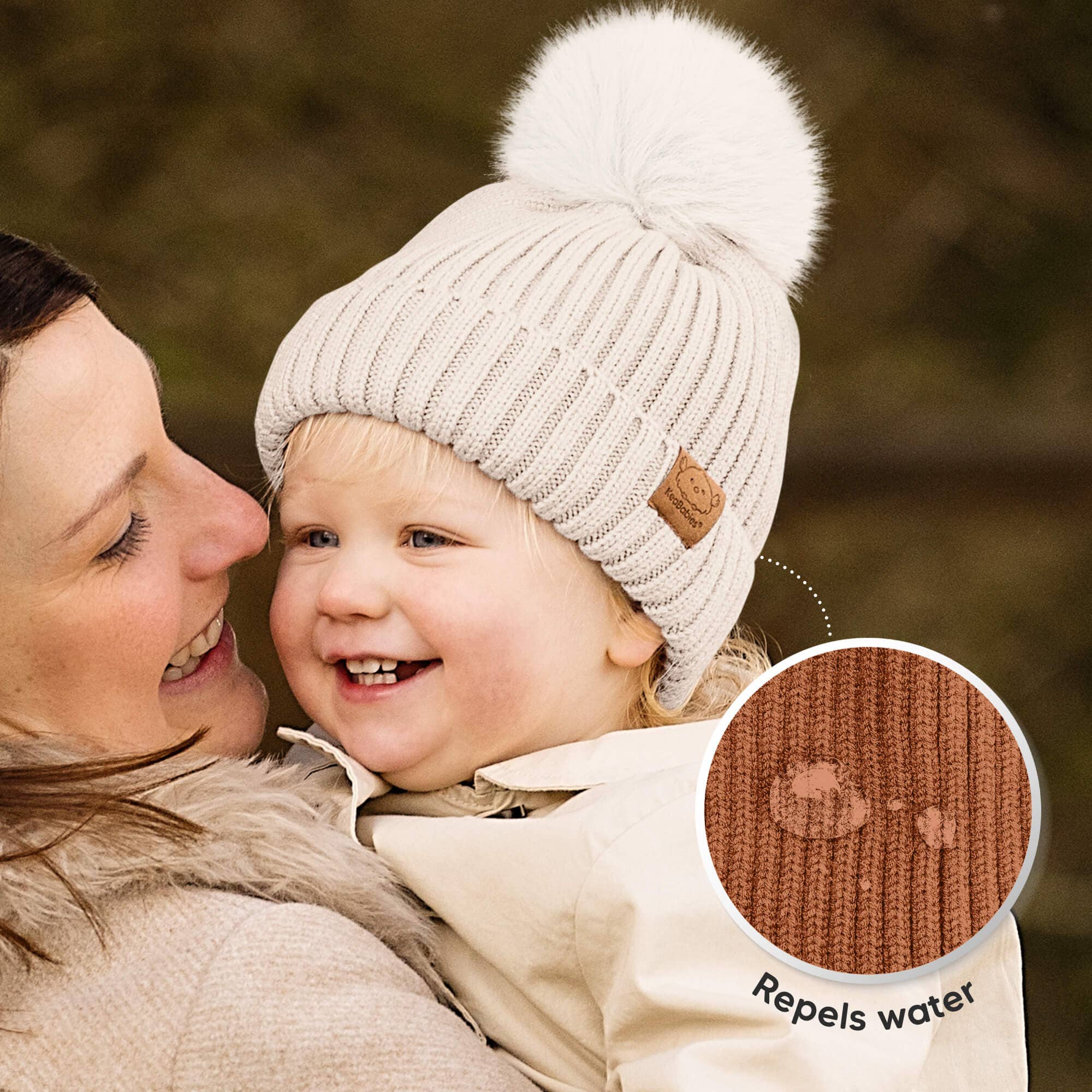 Rust KeaBabies 2-Pack Pom Knitted Beanie for wholesale on Faire6