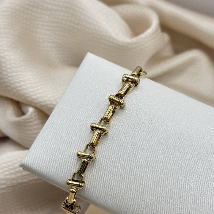 YOLA - Wholesale Link & Chain Bracelet - Hammer Shaped Edelstahl Armband0