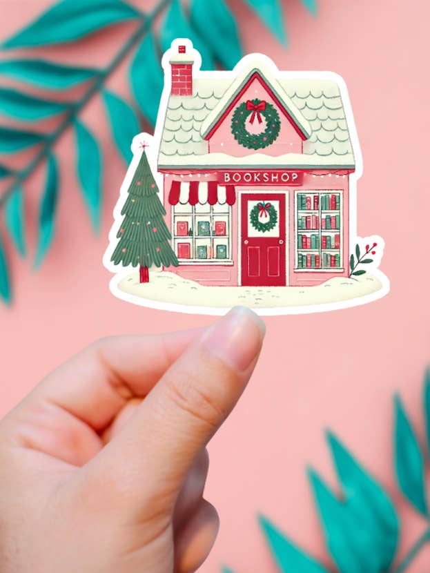 Holiday Bookstore Sticker for wholesale by EnchantingSunshine