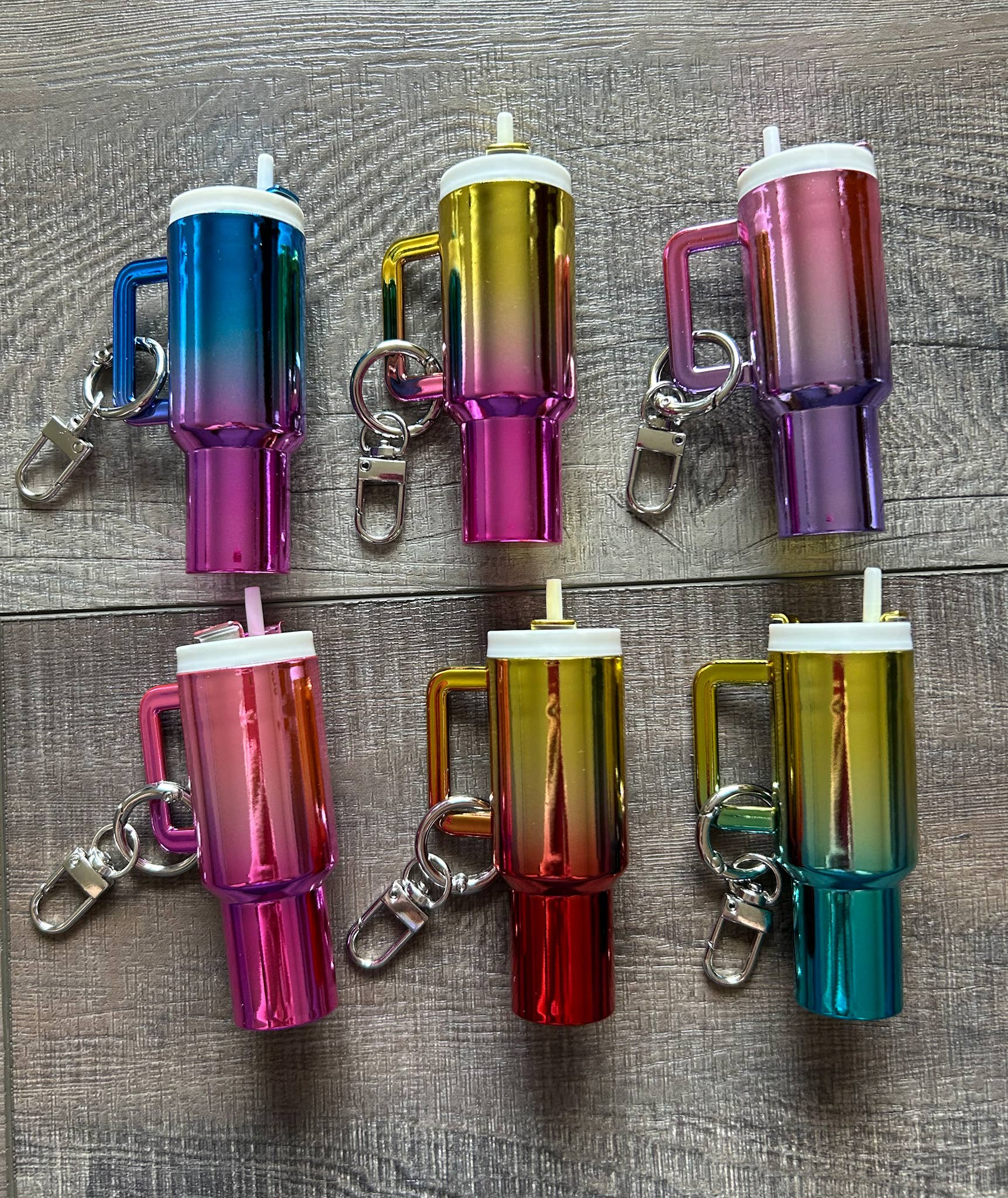 JILLIAN INK LLC - Wholesale Keychain - Women's - Chrome Ombre Plastic Tumbler Keychain with Removable Lid6