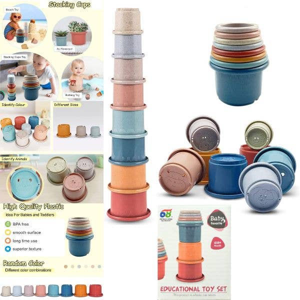 Educational STEM Set - The 8PC Stacking Cup - The Baby Cup for wholesale by St. Louis Wholesale LLC
