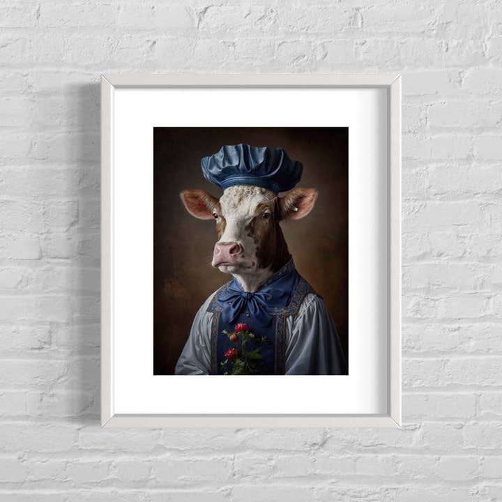 Salty Alyce - Wholesale Art Print - Vintage Cow Dutch Painting Wall Decor AS1742