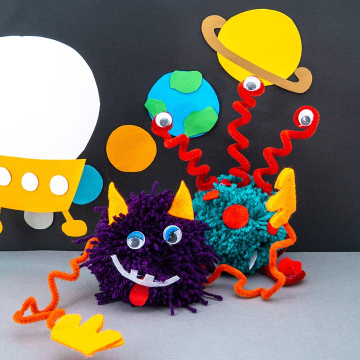 Pom Stitch Tassel - Wholesale DIY Craft Kit - Kids - Alien | Space | Pom Pom Craft Kit